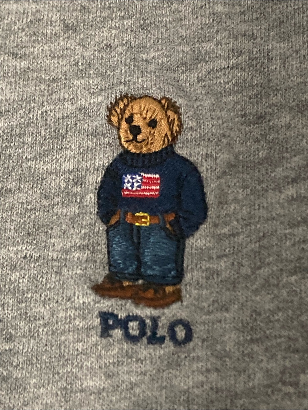 Polo Ralph Lauren Polo Bear USA Hoodie Grey Jersey Graphic Mens S/P urban Style
